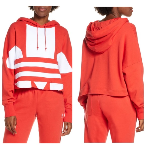 adidas Tops - NWT adidas Big Trefoil Crop Hoodie